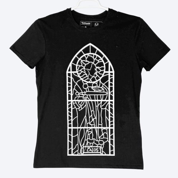 Bethesda Other - Bethesda Skyrim The Elder Scrolls Talos Chapel Stained Glass Black Tshirt Mens M